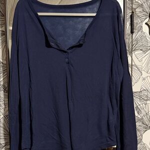 Classic Navy Long Sleeve Women's Top